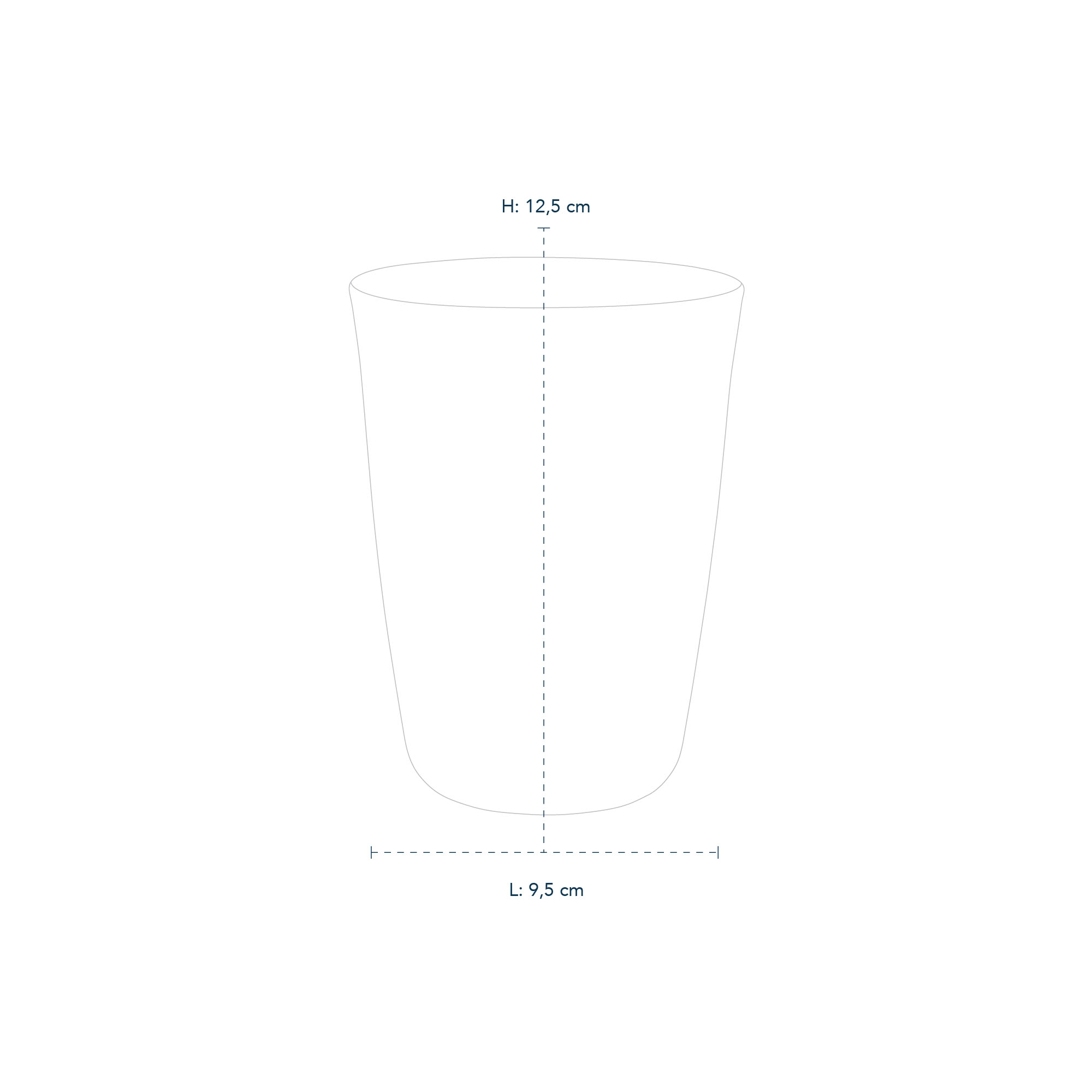 Line Drawing of Blue Fluted Mega Thermal Mug 39cl